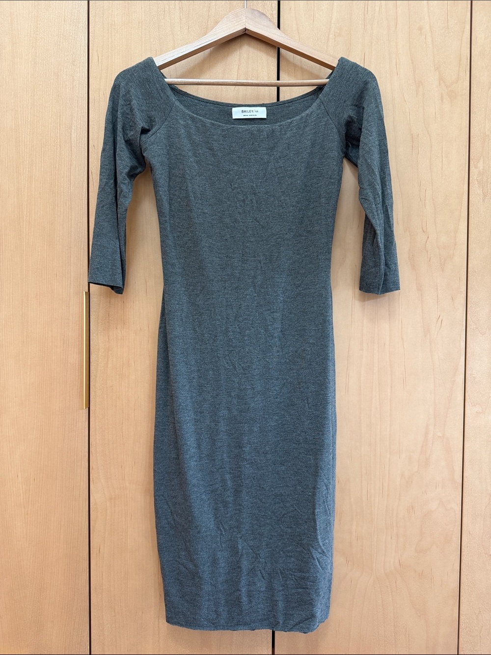 Bailey 44 Charcoal off-the-Shoulder Midi Dress